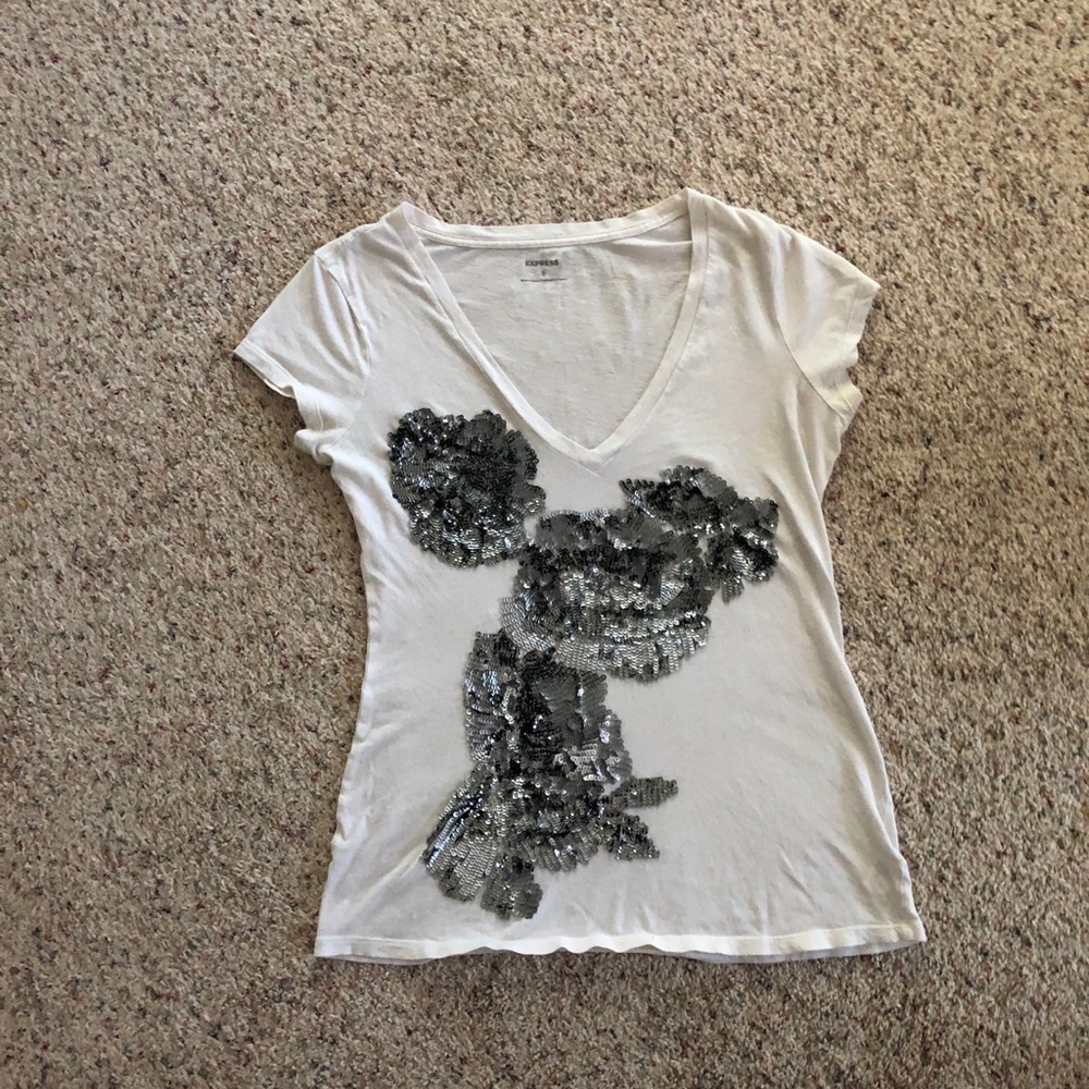 Express sequin floral top
